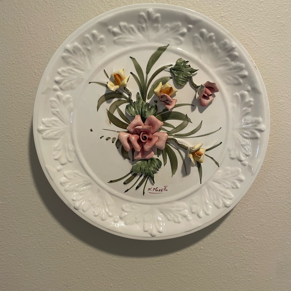 Capodimonte M. Morett Vintage Italian Porcelain Wall Plaque – 1940s